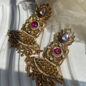 Ornate Ruby Earrings